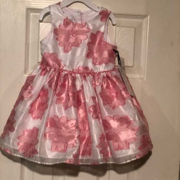 Pippa & Julie sleeveless girls pink white floral dress 18 months NWT - Picture 5 of 9